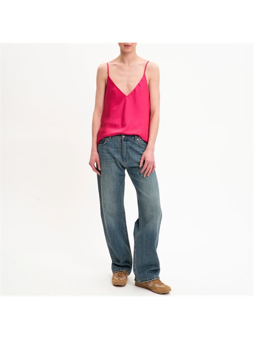 Top doppio scollo v VICOLO | TD0511FUXIA